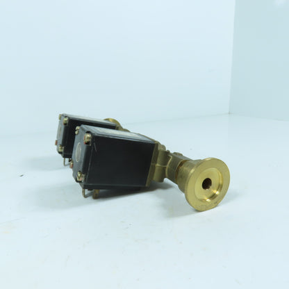 Burkert 00450066 0256 A 3/8 FPM BR Dual Solenoid Valve Manifold 120V