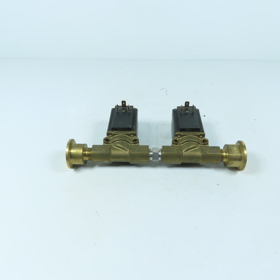 Burkert 00450066 0256 A 3/8 FPM BR Dual Solenoid Valve Manifold 120V