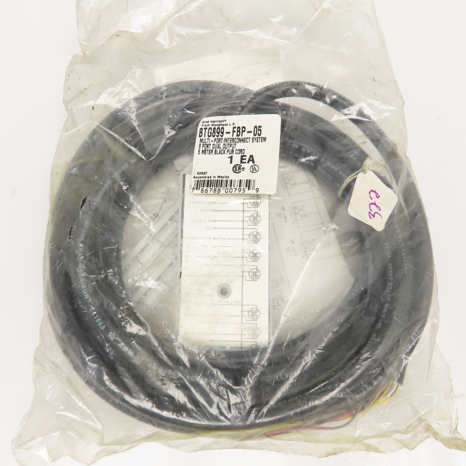 Brad Harrison BTG899-FBP-05 8 Port Micro MPIS Interconnect Device 5m Cable