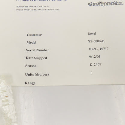 Harmony Technology ST-5000-D Infrared Temperature Transmitter W/ Manual