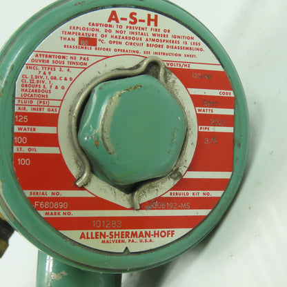 A-S-H Allen Sherman Hoff 101283 3/8" Solenoid Valve 120V