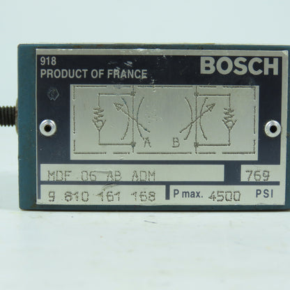 Bosch MDF 06 AB ADM 9 810 161 169 4 Way 3-Pos Hydraulic Valve 4500PSI