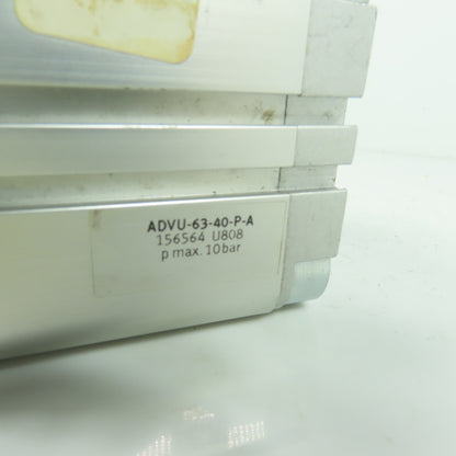 Festo ADVU-63-40-P-A Double Act Pneumatic Cylinder 63mm Bore 40mm Stroke 10Bar