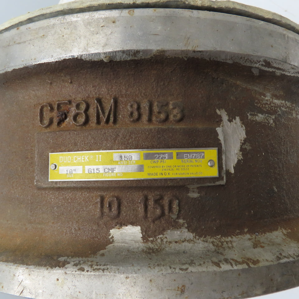 Stockham Duo-Chek II J146SD-1-04 10 Inch Wafer Non-Slam Check Valve 275PSI