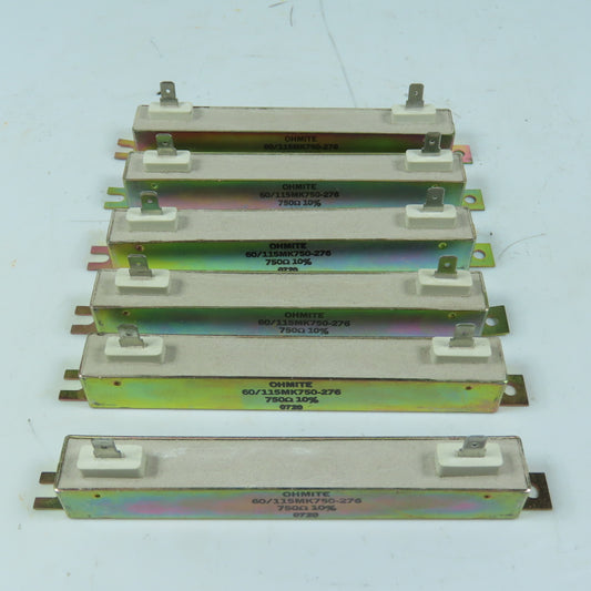 Ohmite 60/115MK750-276 750 Ohm 10% Power Resistors Lot Of 6