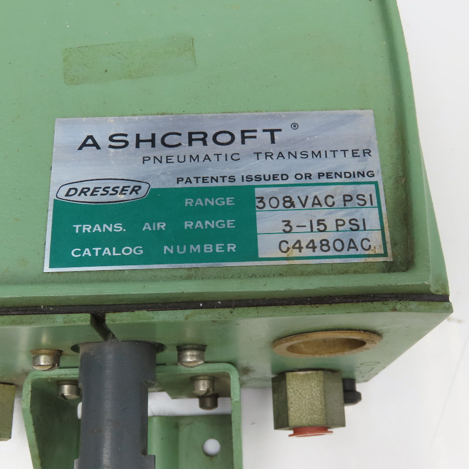Ashcroft C4480AC Pneumatic Transmitter 308VAC-PSI 1/4"NPT Trans Air 3-15PSI