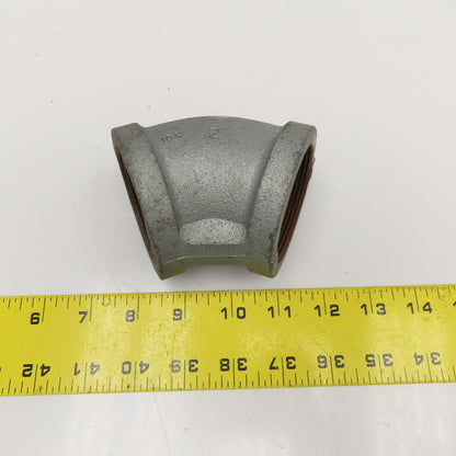2" NPT Galvanized Pipe Fitting 45° Elbow