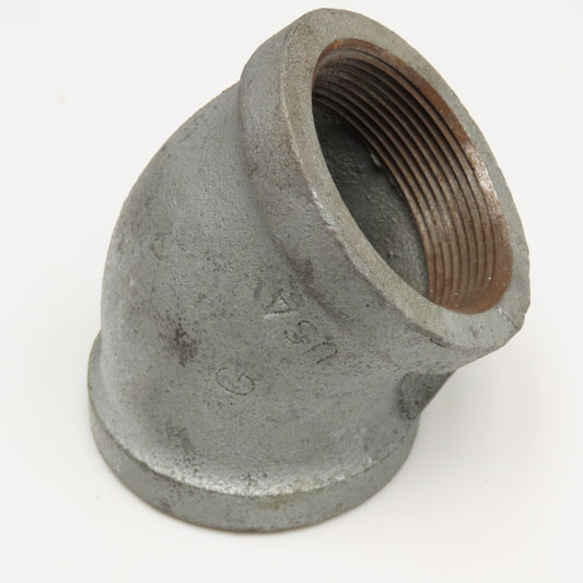 2" NPT Galvanized Pipe Fitting 45° Elbow