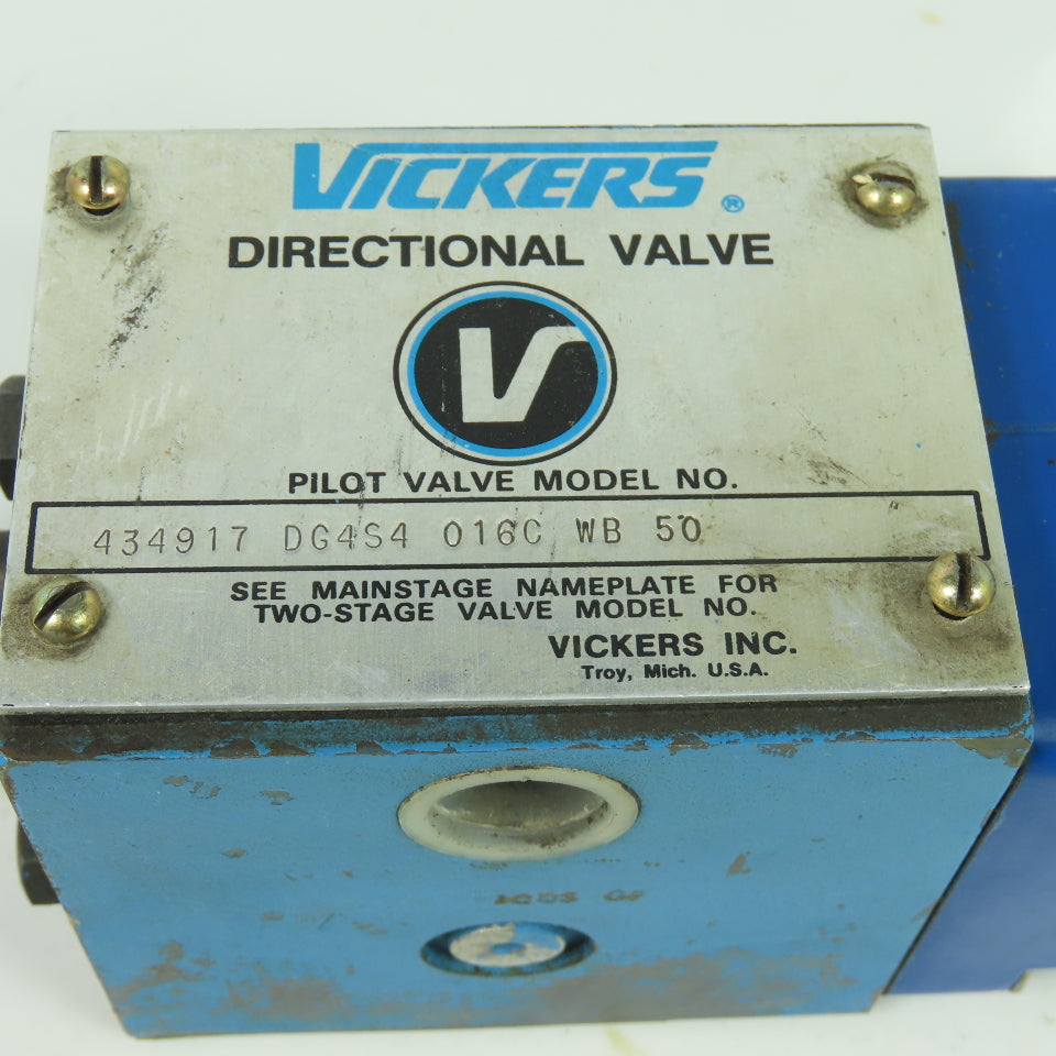 Vickers 434917 DG4S4 016C WB 50 Hydraulic Directional Valve 110/120V
