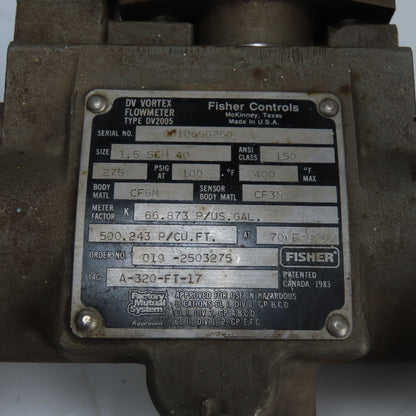 Fisher Controls 3022 1-1/2" Vortex Signal Conditioner 12.7GPM 4-20mA