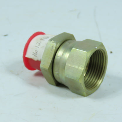 Parker 16-12-F6X-S 1" JIC 37° Flare x 3/4"-14 NPTF Hydraulic Straight Adapter