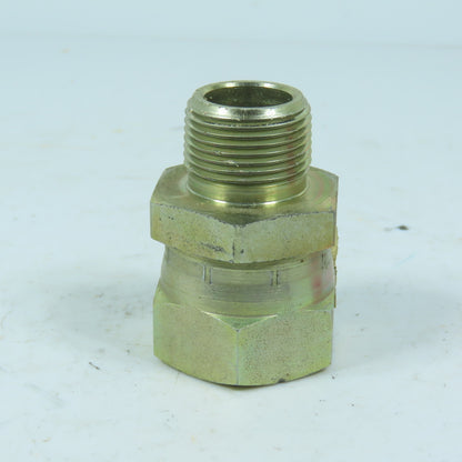 Parker 16-12-F6X-S 1" JIC 37° Flare x 3/4"-14 NPTF Hydraulic Straight Adapter