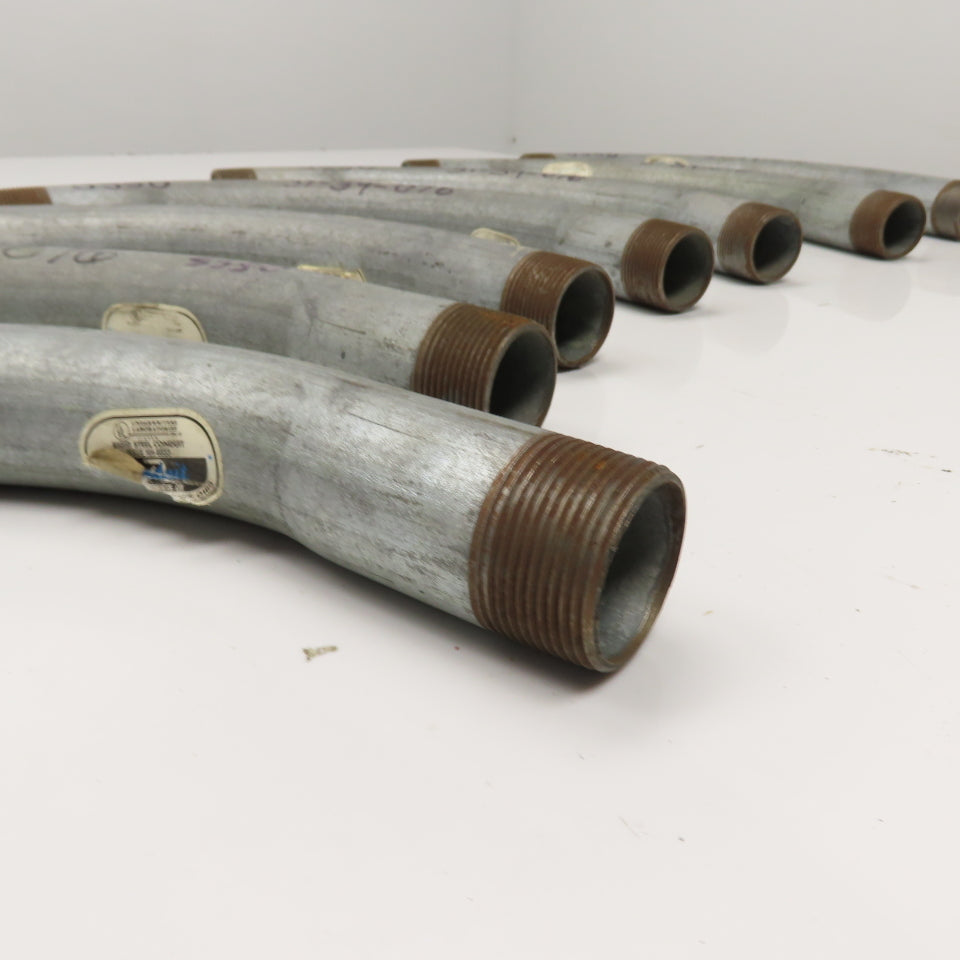 1-1/4" Rigid Conduit 90 Degree Elbow, Galvanized Steel Lot Of 7