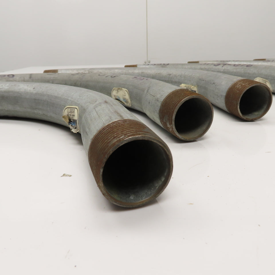 1-1/4" Rigid Conduit 90 Degree Elbow, Galvanized Steel Lot Of 7