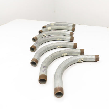 1-1/4" Rigid Conduit 90 Degree Elbow, Galvanized Steel Lot Of 7