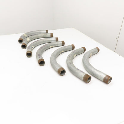1-1/4" Rigid Conduit 90 Degree Elbow, Galvanized Steel Lot Of 7
