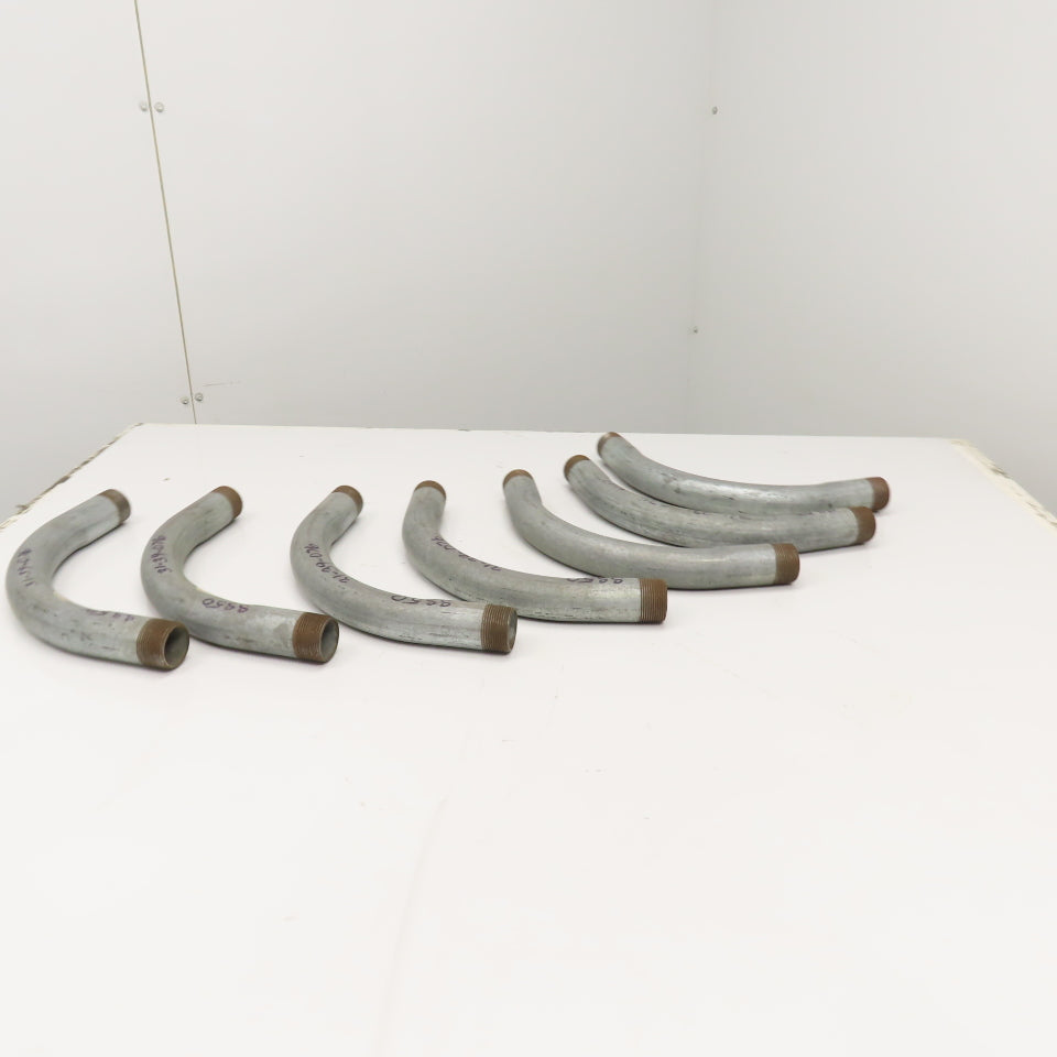 1-1/4" Rigid Conduit 90 Degree Elbow, Galvanized Steel Lot Of 7