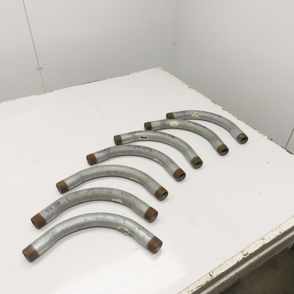 1-1/4" Rigid Conduit 90 Degree Elbow, Galvanized Steel Lot Of 7
