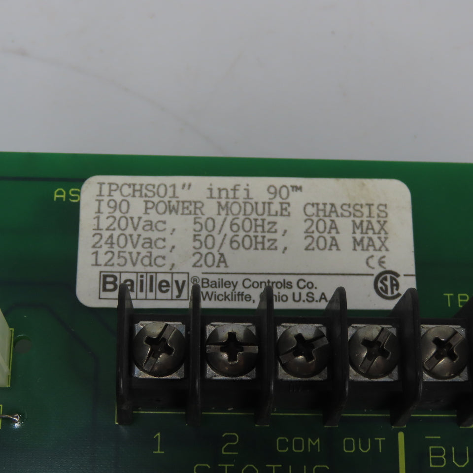 Bailey IPCHS01 Infi 90 I90 Power Module Chassis Board 120/240VAC 125VDC