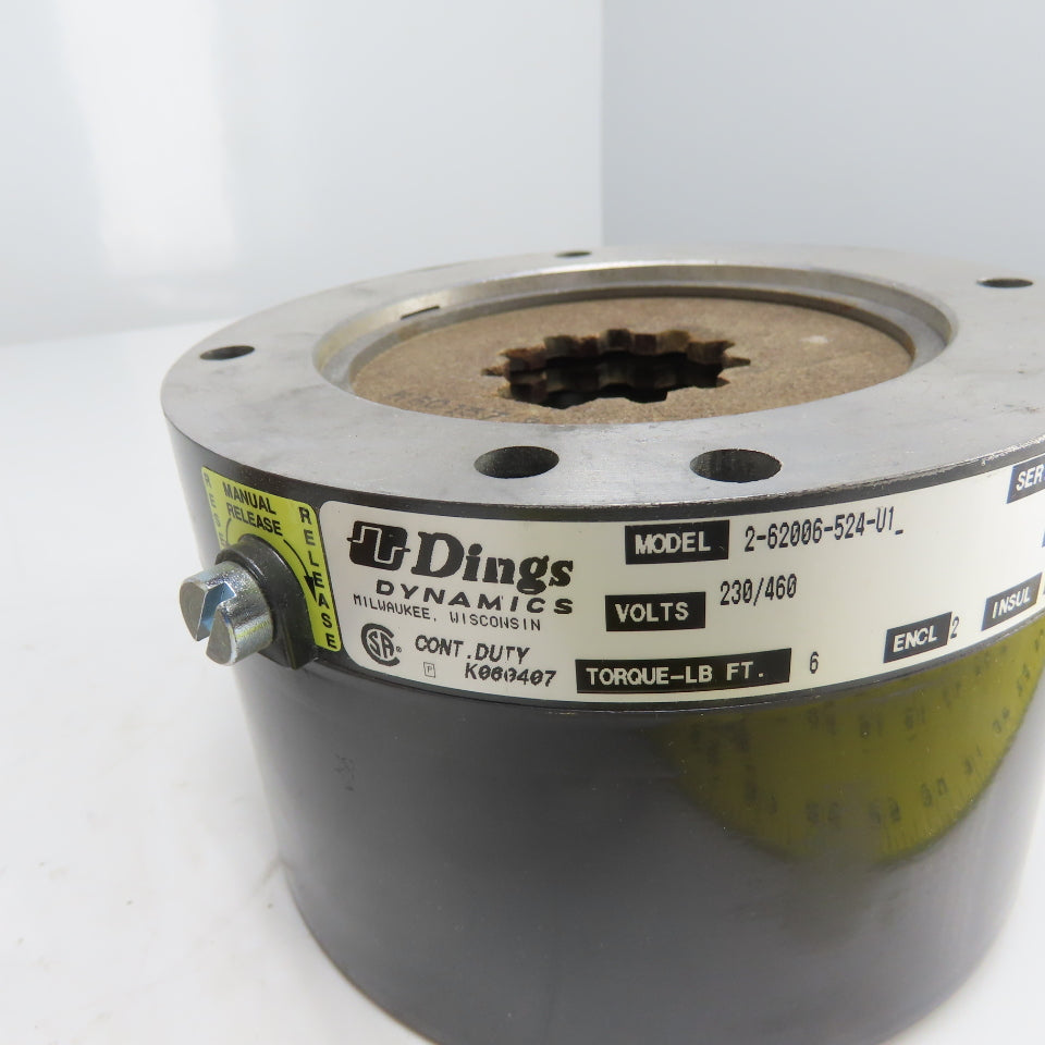Dings Dynamics 2-62006-524-U1 Magnetic Released Spring Set Brake 230/460V 6FT-LB