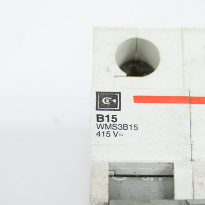 Cutler Hammer WMS3B15 15A 3-Pole 3P Rail Mount Circuit Breaker 480/277VAC B15