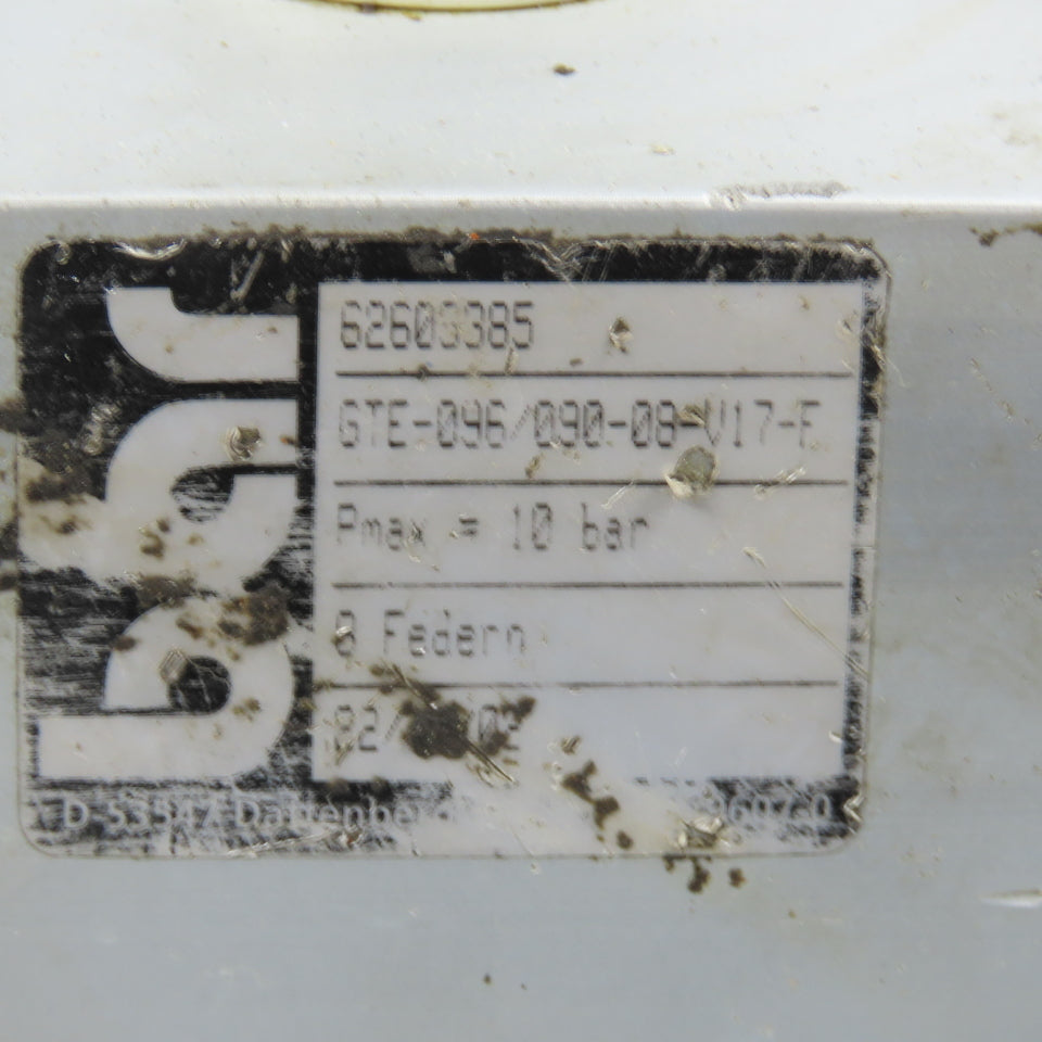 Bar GTE-096/090-08-V17-F Pneumatic Valve Actuator W/ Bosch 0820022957 24/48V