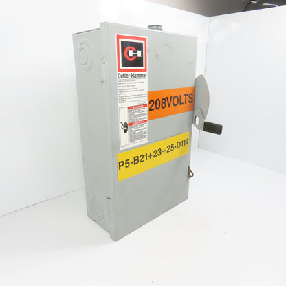 Cutler Hammer DG322NGB 3-Pole Fusible Safety Disconnect Switch 60A 240V Type 1