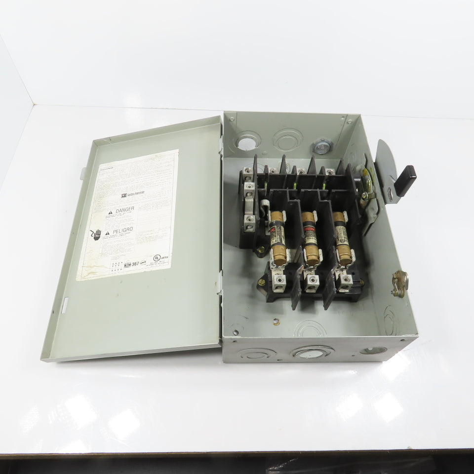 Cutler Hammer DG322NGB 3-Pole Fusible Safety Disconnect Switch 60A 240V Type 1