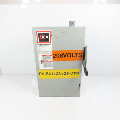 Cutler Hammer DG322NGB 3-Pole Fusible Safety Disconnect Switch 60A 240V Type 1