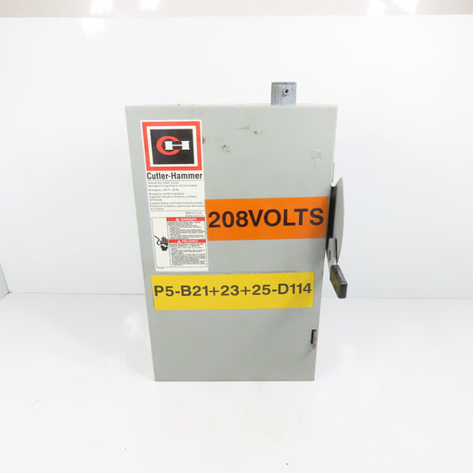 Cutler Hammer DG322NGB 3-Pole Fusible Safety Disconnect Switch 60A 240V Type 1
