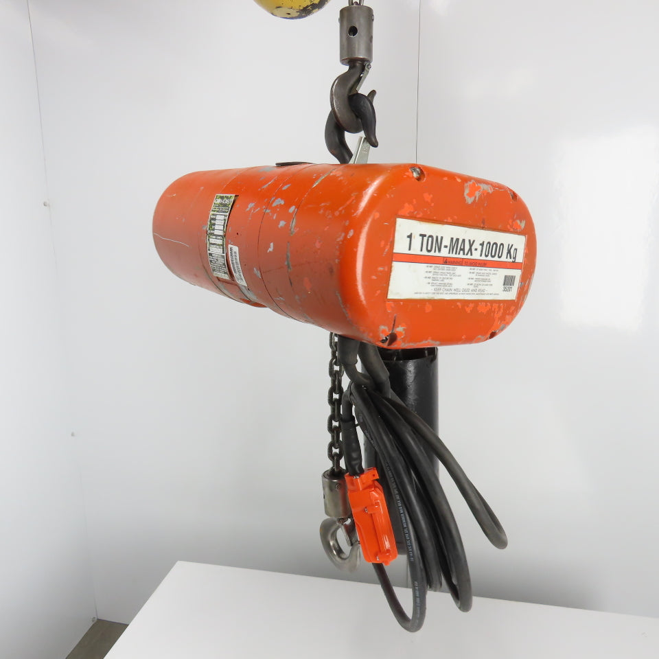 CM Lodestar Model L 1Ton 2000LB Electric Chain Hoist 20' Lift 16FPM 3Ph 230/460V