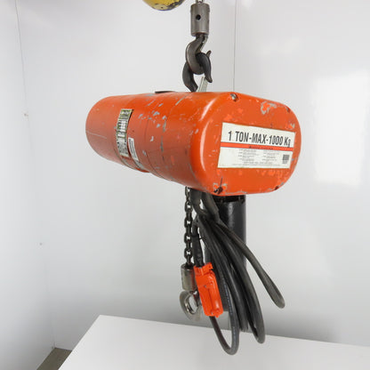 CM Lodestar Model L 1Ton 2000LB Electric Chain Hoist 20' Lift 16FPM 3Ph 230/460V