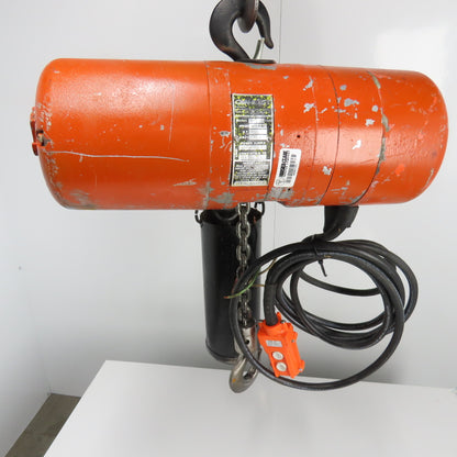 CM Lodestar Model L 1Ton 2000LB Electric Chain Hoist 20' Lift 16FPM 3Ph 230/460V