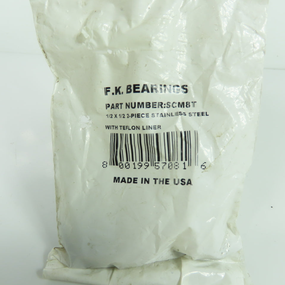 F.K. Bearings SCM8T 1/2"x 1/2" 2-Piece Stainless Steel Spherical Rod End Bearing