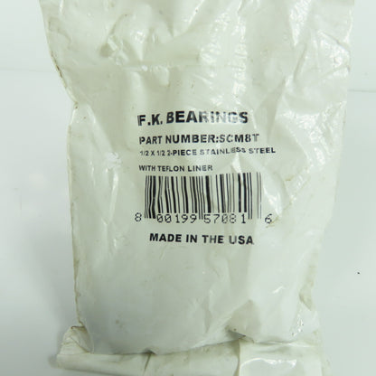 F.K. Bearings SCM8T 1/2"x 1/2" 2-Piece Stainless Steel Spherical Rod End Bearing