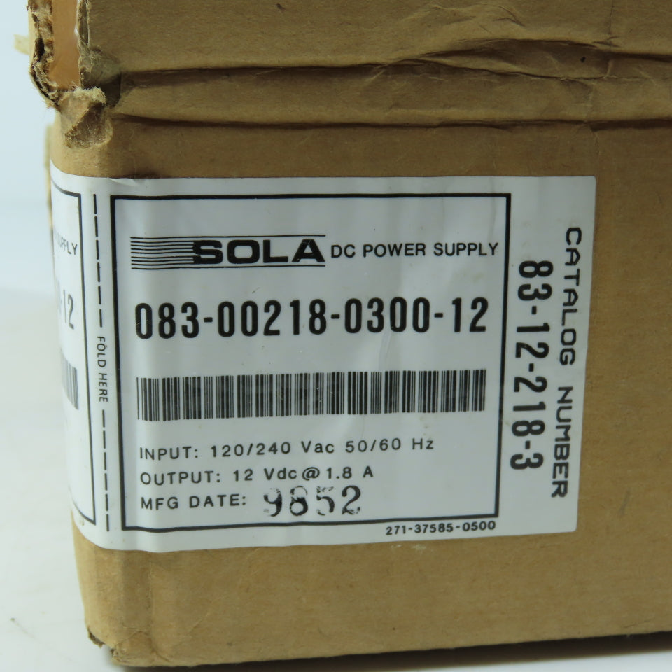 Sola 83-12-218-03 12VDC Power Supply 120/240VAC