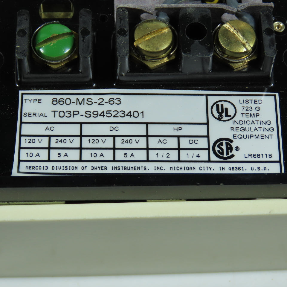 Mercoid 860-MS-2-63 Temperature Controller 120/240V