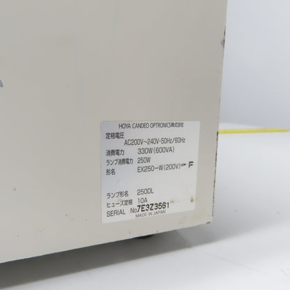 Hoya EX 250 Fiber Optic UV Light Source 200-240VAC 10A 250W