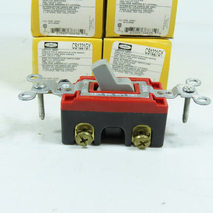 Hubbell CS1221GY 20A Single Pole Switch 120-277VAC Lot Of 6