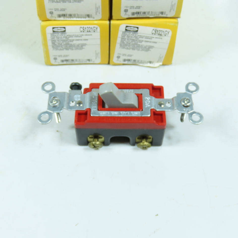 Hubbell CS1221GY 20A Single Pole Switch 120-277VAC Lot Of 6