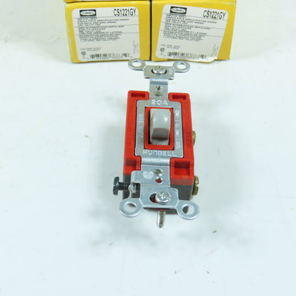 Hubbell CS1221GY 20A Single Pole Switch 120-277VAC Lot Of 6