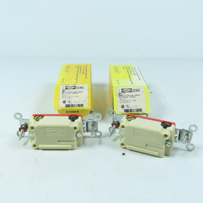Hubbell 1223RDB 20A Three Way Toggle Switch 120-277VAC Red Lot Of 2