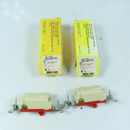 Hubbell 1223RDB 20A Three Way Toggle Switch 120-277VAC Red Lot Of 2