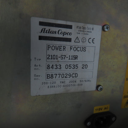 Atlas Copco 2101-S7-115R Power Focus Electric Tool Controller 110-120VAC 200W