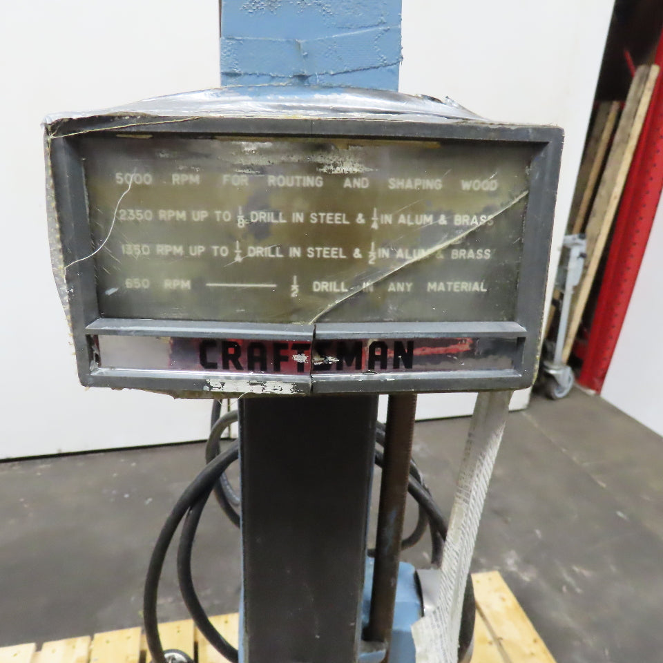 Craftsman 133.24540 110V 1Ph Vintage Sears Drill Press Needs Parts! AS/IS