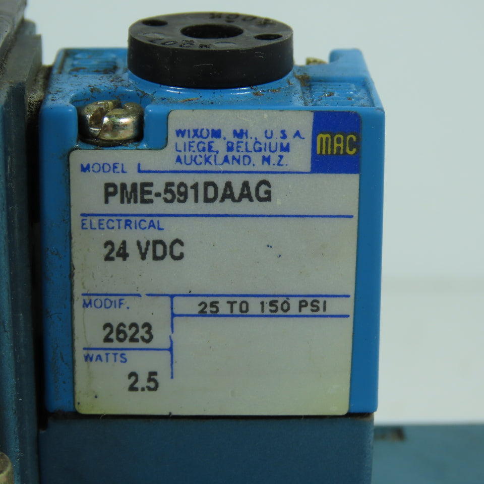 MAC PME-591DAAG 6313D-000-PM-591DA Pneumatic Valve Assembly 24VDC 4-Way