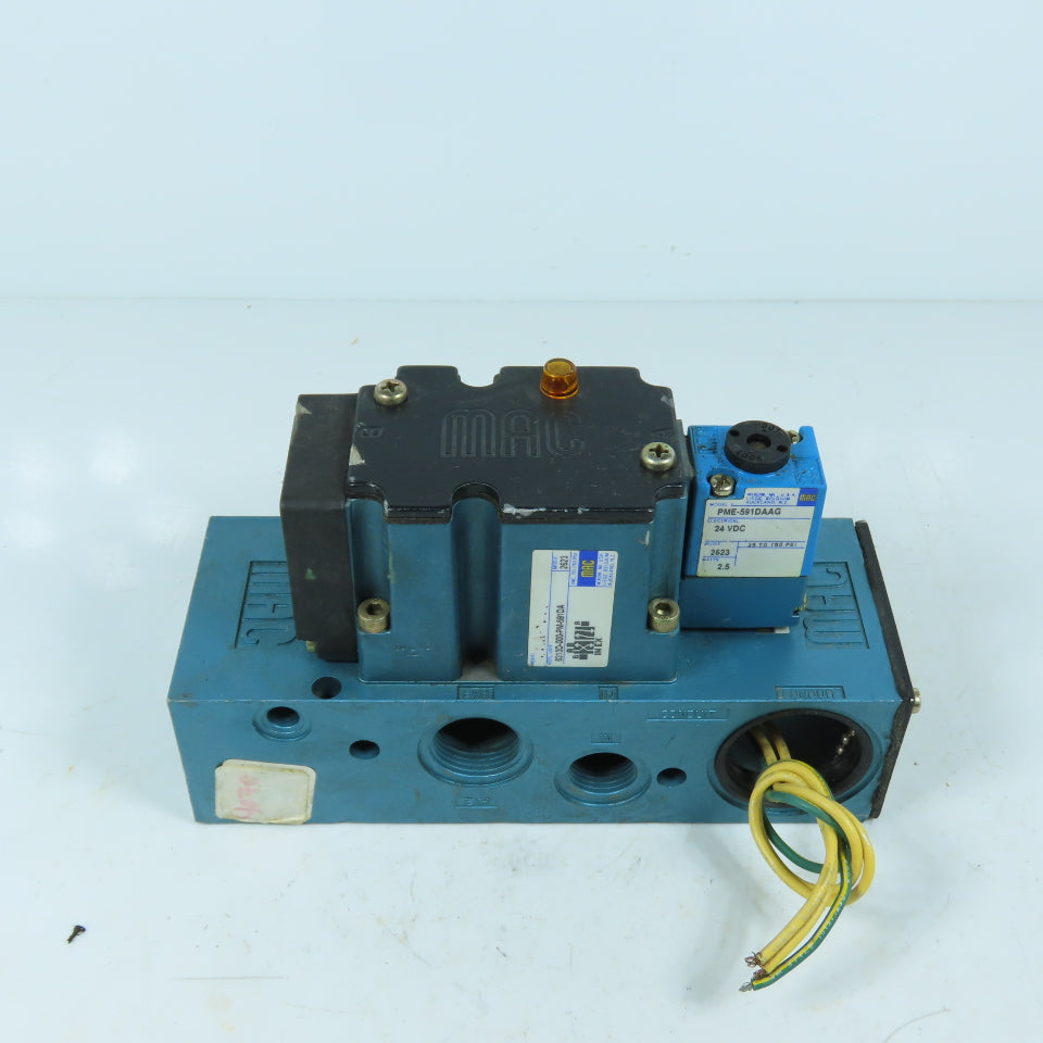 MAC PME-591DAAG 6313D-000-PM-591DA Pneumatic Valve Assembly 24VDC 4-Way