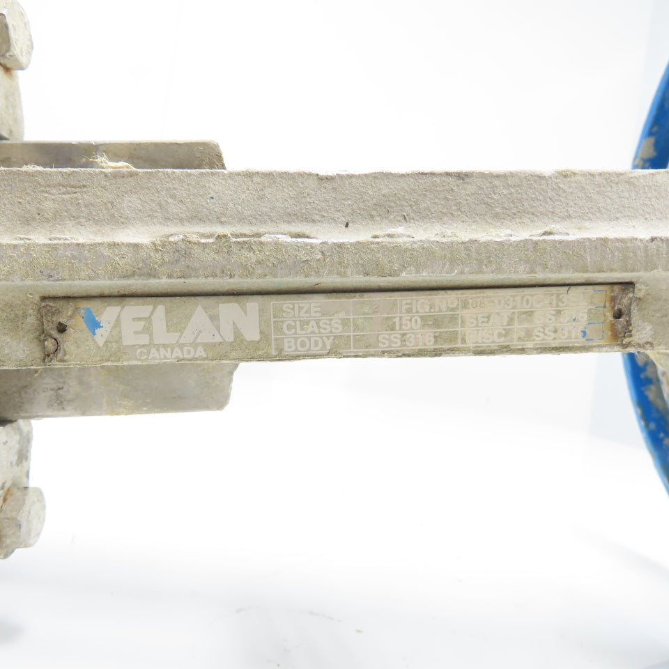 Velan L08-0310C-13SL 2" Stainless Knife Gate Valve SS316 Class 150