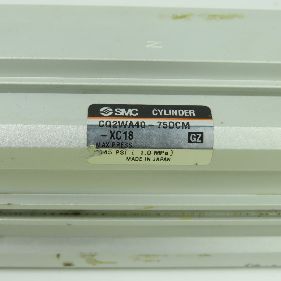 SMC CQ2WA40-75DCM-XC18 Pneumatic Air Compact Cylinder 145PSI 75mmStroke 40mmBore