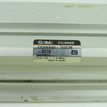 SMC CQ2WA40-75DCM-XC18 Pneumatic Air Compact Cylinder 145PSI 75mmStroke 40mmBore